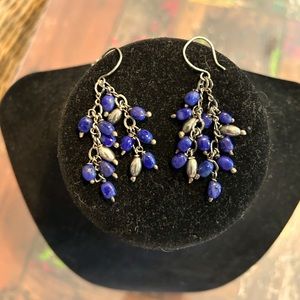 Sterling silver and lapis earrings